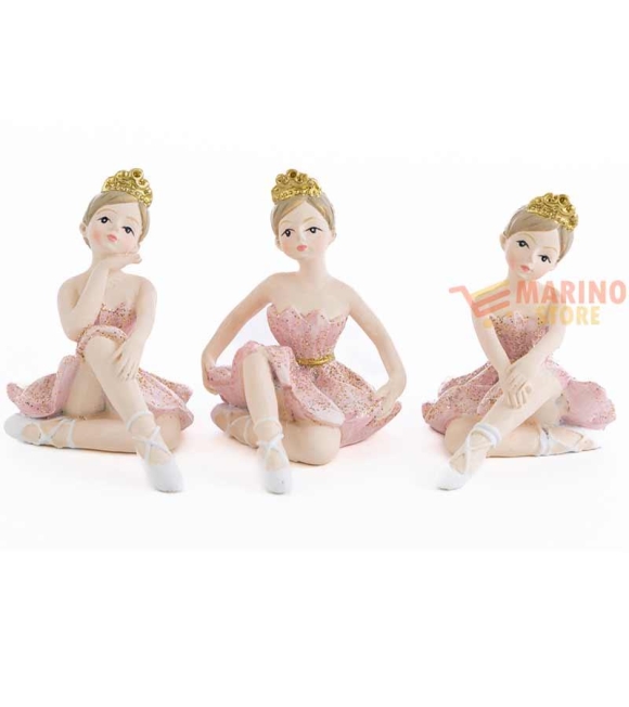 Immagine 0 di Bomboniera Ballerina resina rosa 4,5 x  7 x h 6 cm