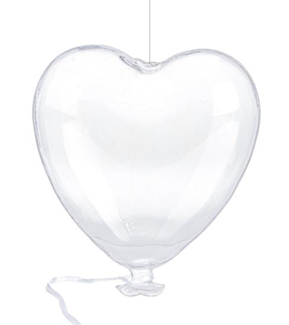 Immagine 0 di Bomboniera palloncino cuore vetro  appendino 12 x 13,5 cm
