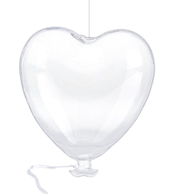 Immagine 0 di Bomboniera palloncino cuore vetro  appendino 8 x 9 cm