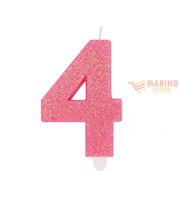 Immagine 0 di Candeline sweety 9 cm numero 4 glitter fuxia