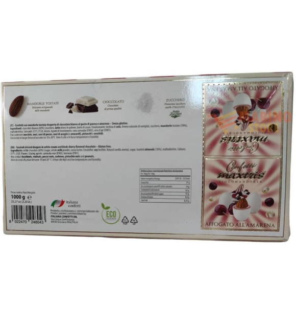 Immagine 2 di Confetti Bianchi Ciocomandorla Maxtris Gusto affogato all'amarena