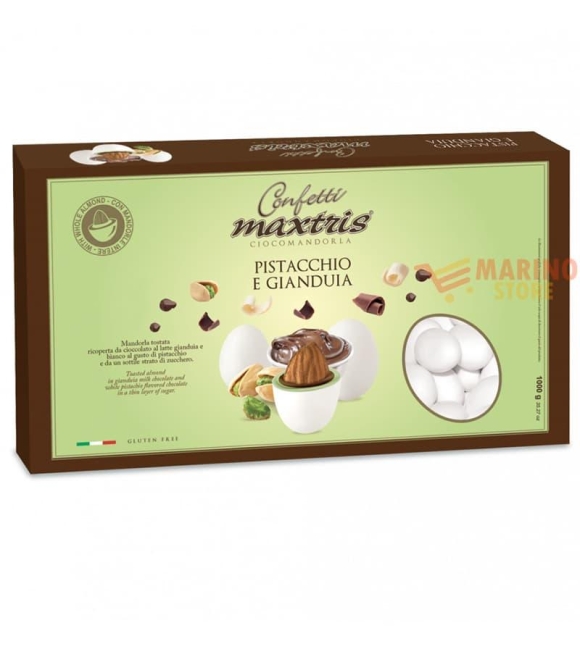 Immagine 0 di Confetti Bianchi Ciocomandorla Maxtris Gusto Pistacchio e Gianduia