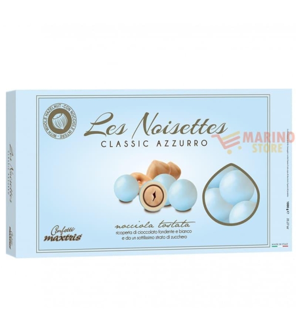 Confetti alla Nocciola Celesti Les Noisettes Maxtris - Celeste - Italiana  Confetti Maxtris