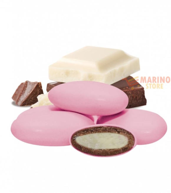 Immagine 1 di Confetti Rosa al Cioccolato Two Milk Gusto Classico Maxtris Confezionati Singolarmente
