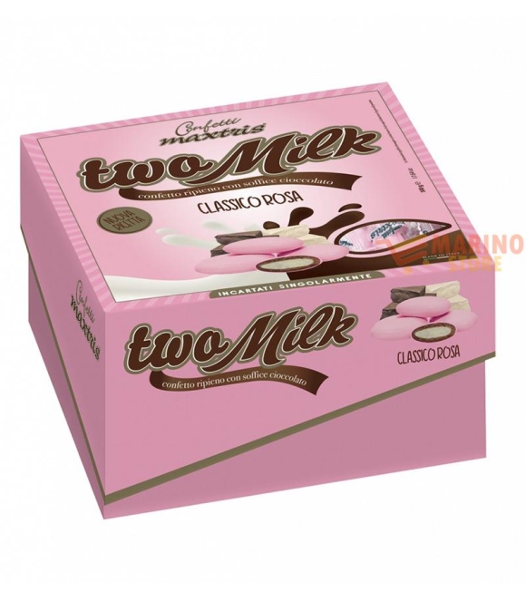 Immagine 0 di Confetti Rosa al Cioccolato Two Milk Gusto Classico Maxtris Confezionati Singolarmente