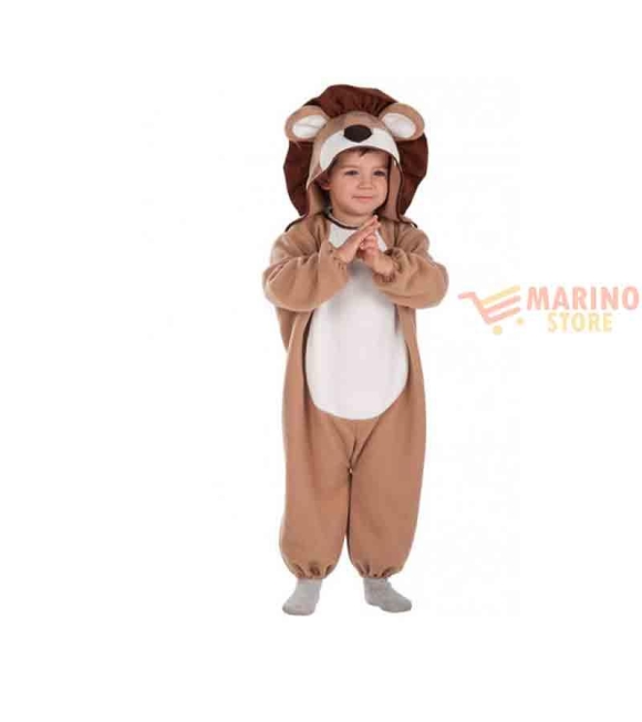 Immagine 0 di Costume da leoncino baby composto da tutona in pile con cappuccio 2 anni