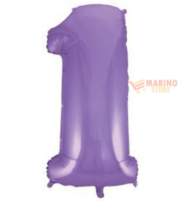 Immagine 0 di Palloncino Satin Velevet Lilac Mega numerone 1 in mylar da 101 cm - 1 pz