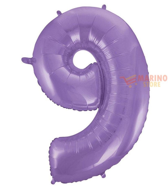 Immagine 0 di Palloncino Satin Velevet Lilac Mega numerone 9  in mylar da 101 cm - 1 pz