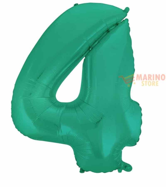 Immagine 0 di Palloncino Satin Velvet Acquamarine Mega numerone 4 in mylar da 101 cm - 40
