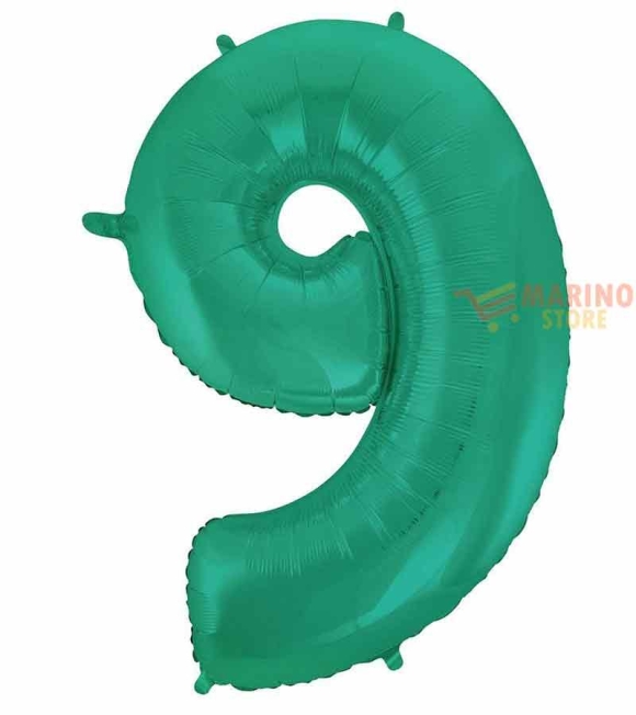 Immagine 0 di Palloncino Satin Velvet Acquamarine Mega numerone 9 in mylar da 101 cm - 40
