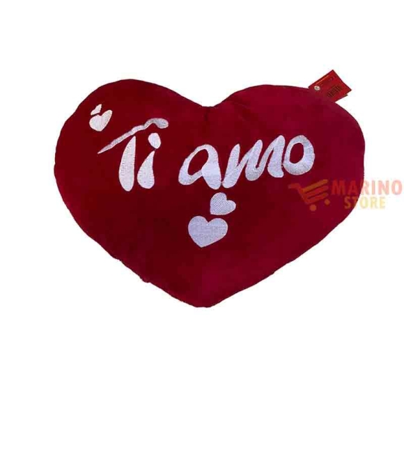 Immagine 0 di Peluche grande a forma di cuore con cuoricini e scritta