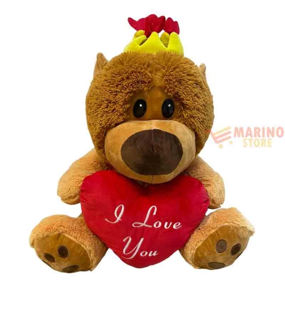 Immagine 0 di Peluche leone con cuore 55 cm