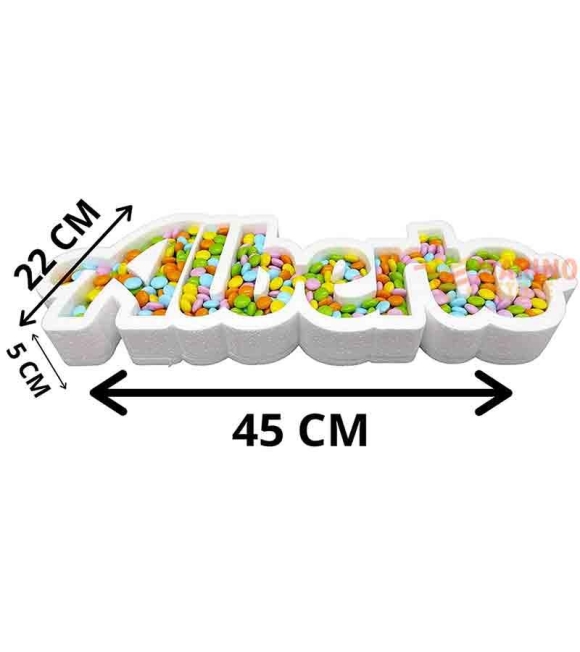 Immagine 1 di Porta confetti con nome in polistirolo personalizzato