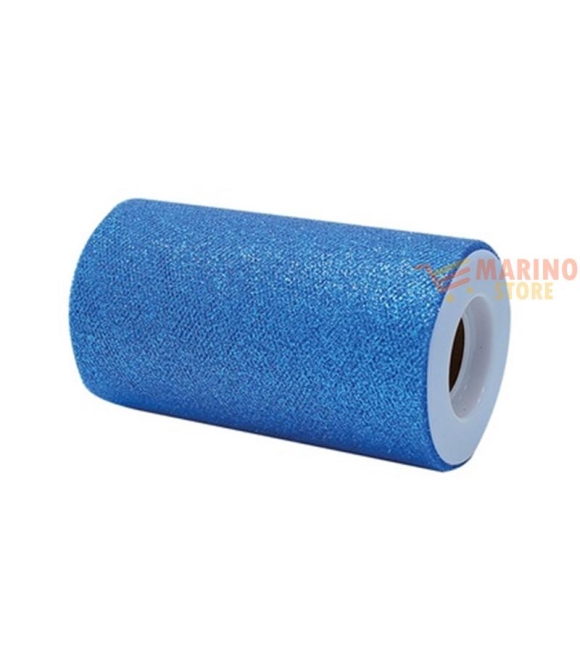 Immagine 0 di Rotolo Tulle Colore Blu Elettrico con Glitter 25 x 12,5 m