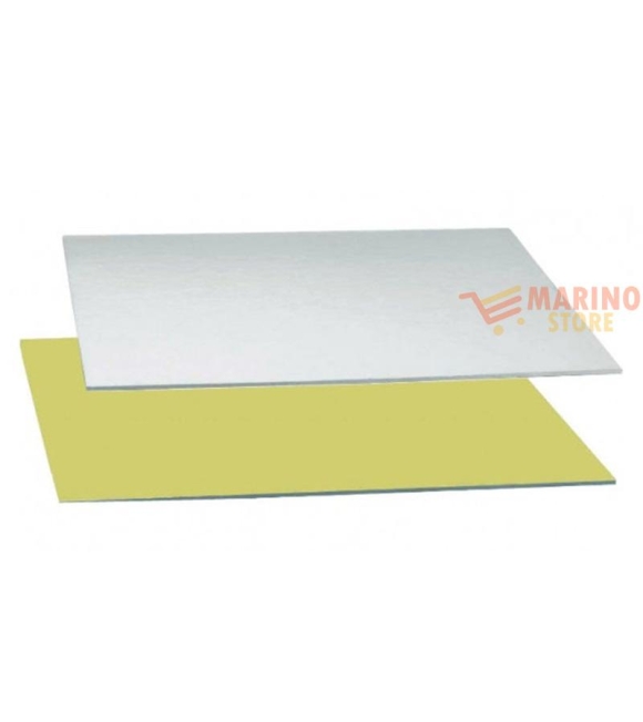Immagine 0 di Sottotorta Rettangolare Accoppiato Oro e Argento 35X45 cm