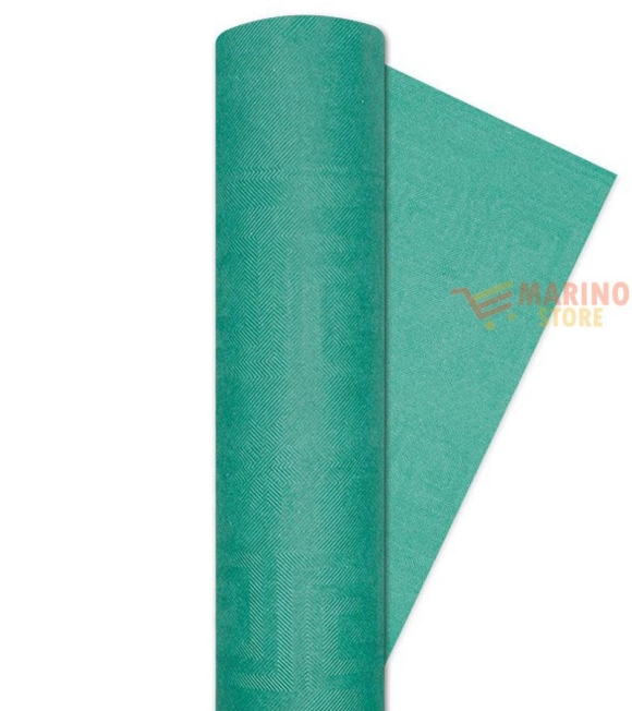 Immagine 0 di Tovaglia in Carta Damascata Verde 1,20 x 7 mt: Ideale per Grandi Tavole