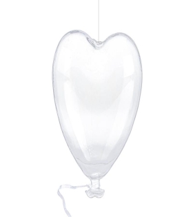 Bomboniera palloncino cuore vetro  appendino 12 x 13,5 cm