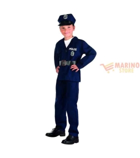Costume carnevale bimbo kid police officer 7-9 anni
