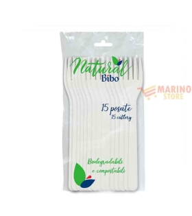 Forchette Bianche Biodegradabili e Compostabili pezzi 15