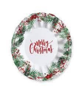 Natale Merry Christmas  piato fondo 24 cm - 6 pz