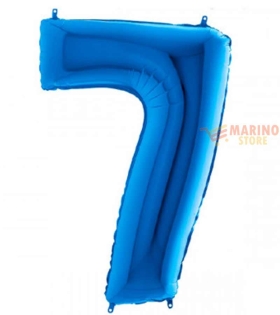 Palloncino Blu Mini numero 7  in mylar da 35 cm