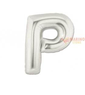 Palloncino lettera P in mylar da 17 cm argento 10 pz