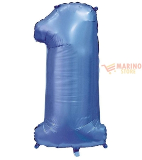 Palloncino Satin Velevet Periwinkle (tonalità di blu) Mega numerone 1  in mylar da 101 cm - 1 pz