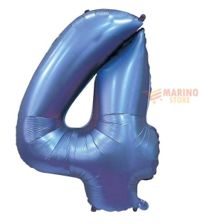 Palloncino Satin Velevet Periwinkle (tonalità di blu) Mega numerone 4  in mylar da 101 cm - 1 pz