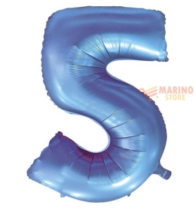 Palloncino Satin Velevet Periwinkle (tonalità di blu) Mega numerone 5  in mylar da 101 cm - 1 pz