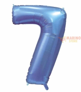 Palloncino Satin Velevet Periwinkle (tonalità di blu) Mega numerone 7  in mylar da 101 cm - 1 pz