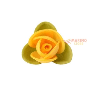Rose gialle con foglie pz 10
