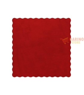 Velo Organza Smerlato Quadrato Color Rosso 23 cm 1 pezzo